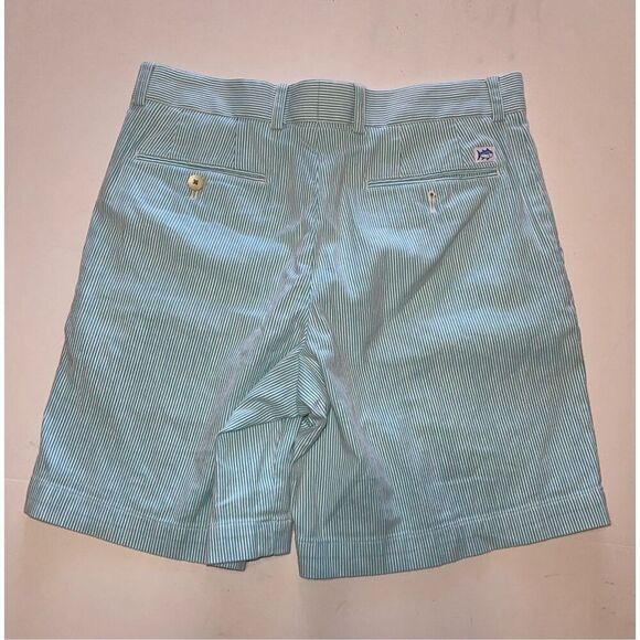 Southern Tide the Skipjack Green‎ Striped Seersucker Bermuda Shorts 32 A19 - Picture 6 of 7
